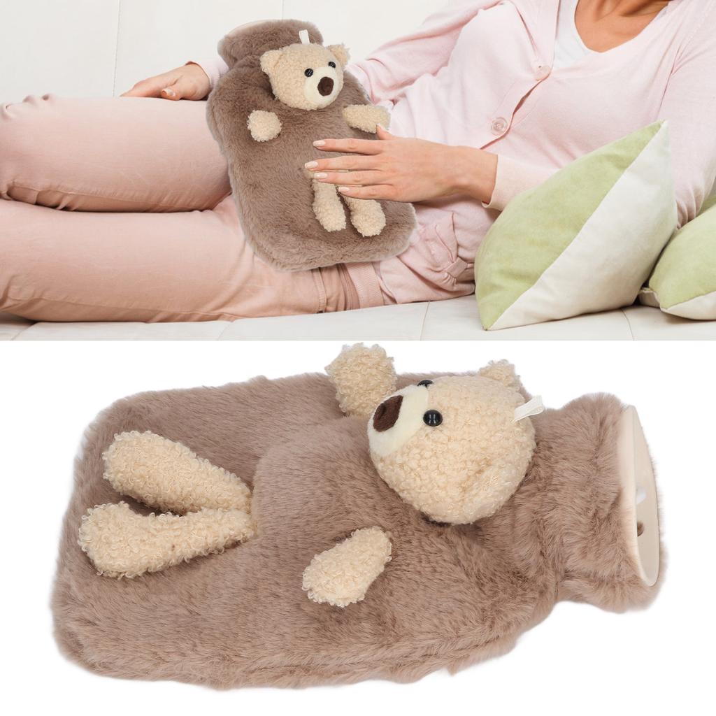 Hot Water Bag Multifunctional 1000ml Capacity Wide Mouth Cute Cartoon Hot Water Bottle for Homes