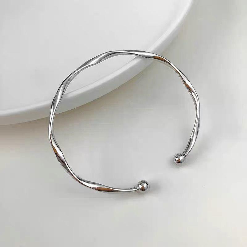 Fashion 925 Silver Cuff Bracelet For Woman Open Luxury Leaf Shaped Adjustable Charm Bangle Bracelets Party Jewelry Gift