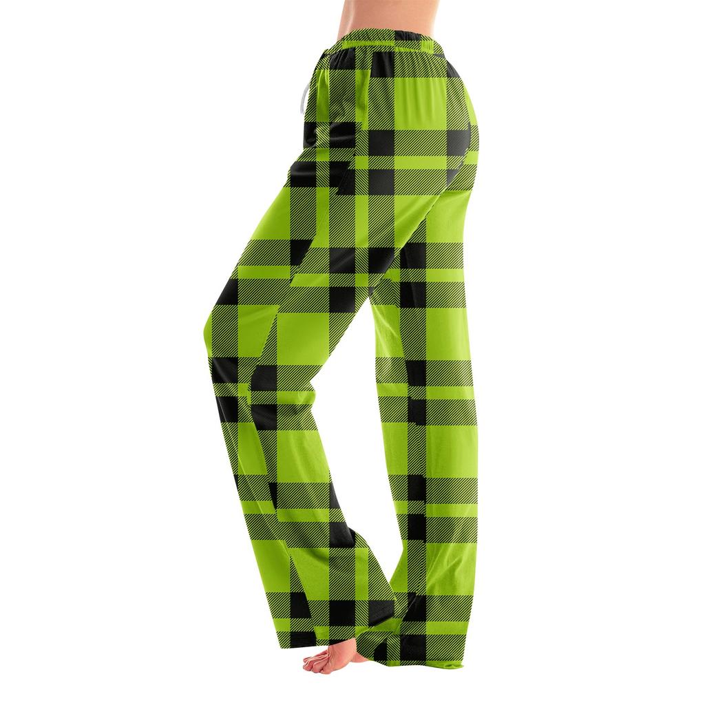 Pyjamasbukser Nattøy Fritidssnor Elastisk midje Bukser Komfortable Rette Yoga Løse Bukser