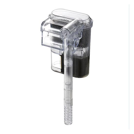 2.5 W 250 H/L Hang-on Aquarium Filter Quiet Small Fish Tank Filter Adjustable Flow Filter for Freshwater Seawater Aquarium