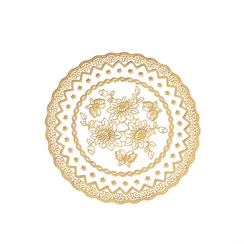 30CM Gold-Stamped Non-Slip Insulated Table Mat - Round/Square
