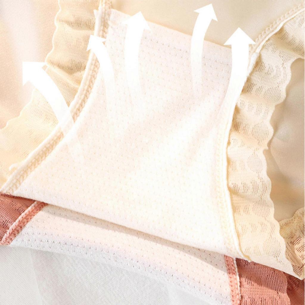 6Pcs Womens Tummy Control Hip Lifting Seamless Ice Silk Panties Sexy High Waist Ice Silk Seamless Shaping Underwear Panties