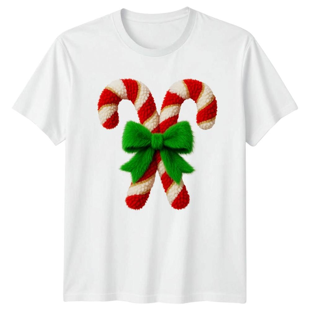 Christmas Candy Canes Holiday Unisexs TShirt Unisexs Graphic Tee Festive Wear S