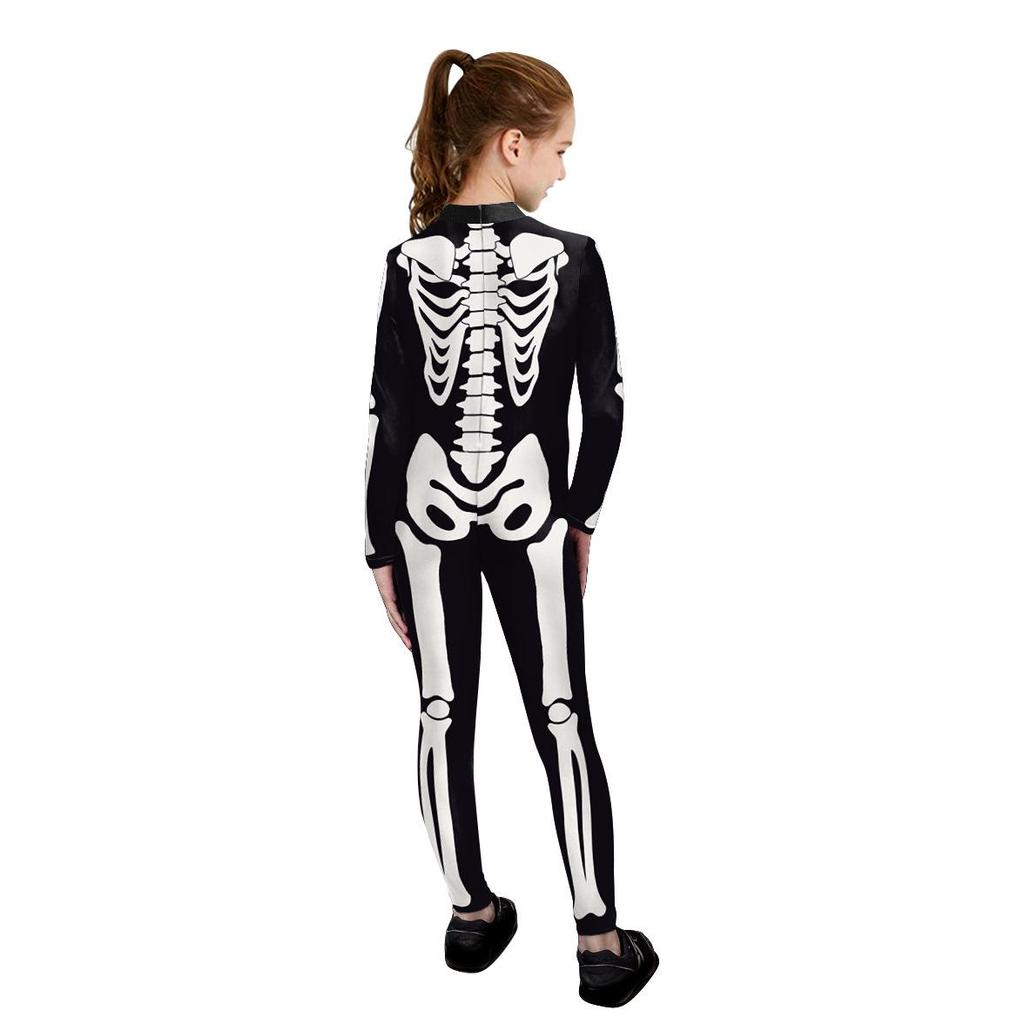 2026 New 3D Skeleton Halloween Jumpsuit for Kids - Boys & Girls