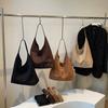 Women's Suede Shoulder Bags Large Capacity Bag Simple and Casual Basic Style Sewing Line Hasp