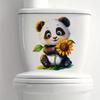 Cute Cartoon Panda Sunflower Toilet Wall Sticker Self-Adhesive Waterproof Removable Bathroom Home Decor Art
