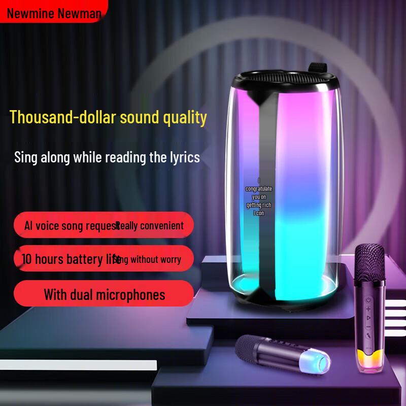 

Newmine K19 Portable Karaoke Bluetooth Speaker with Microphone