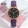 Alloy Case Watches Women Faux Leather Strap Watch Round Dial Quartz Casual Formal Wristwatch Ladies Wristwatch Gifts for Her