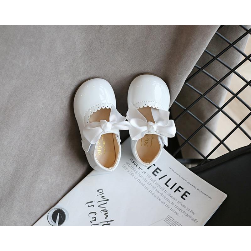 Dziecięce Cukierkowe Kolory Małe Buty Miękkie Podeszwy Wiosna Nowa Wersja Koreańska Duża Kokarda Małe Dziecko Księżniczka Buty Buty