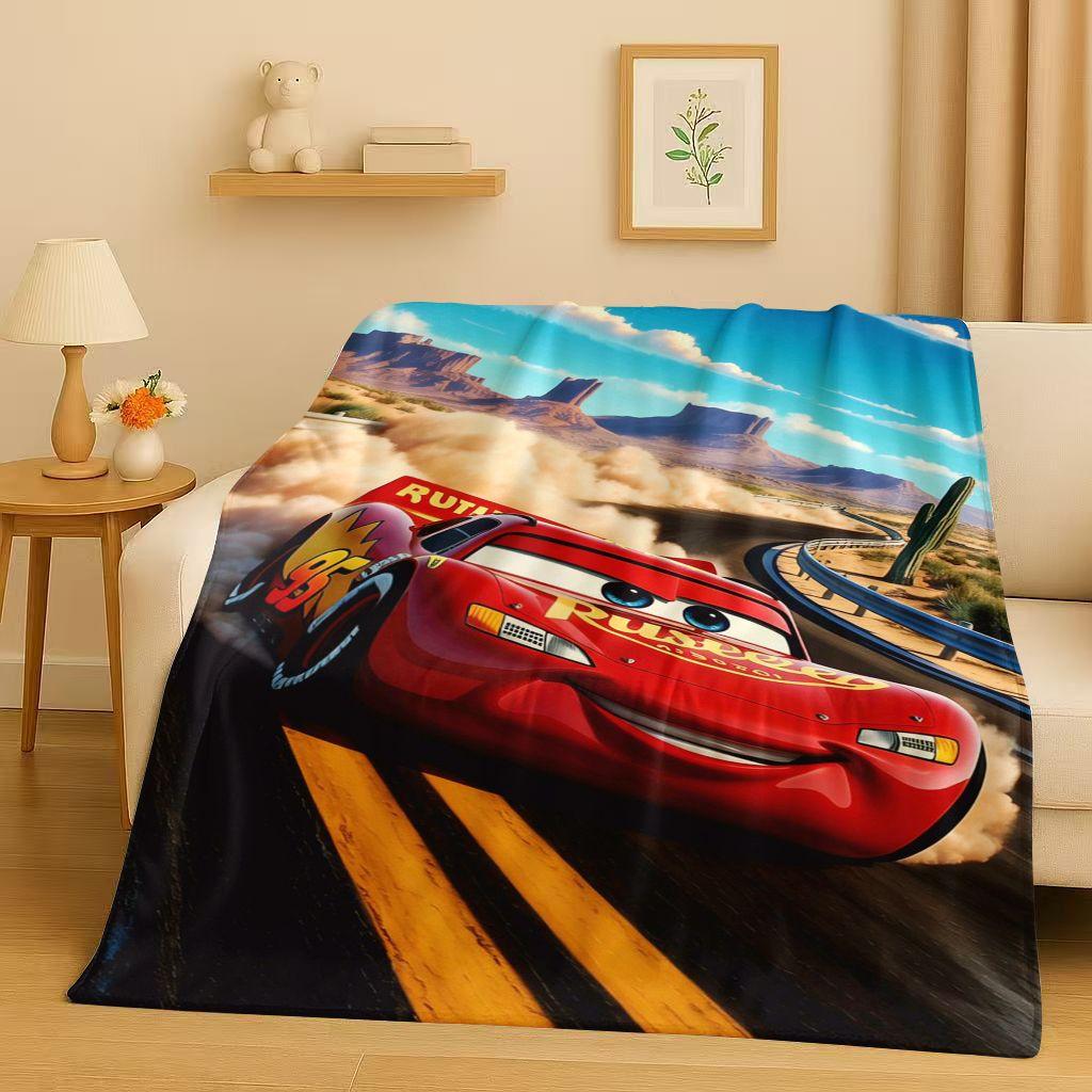 Sanrio Cartoon Cars Lightning McQueen Christmas Gift Flannel Blanket,Ultra Soft Plush Throw for Home Bedroom Bed Sofa Cover Kids