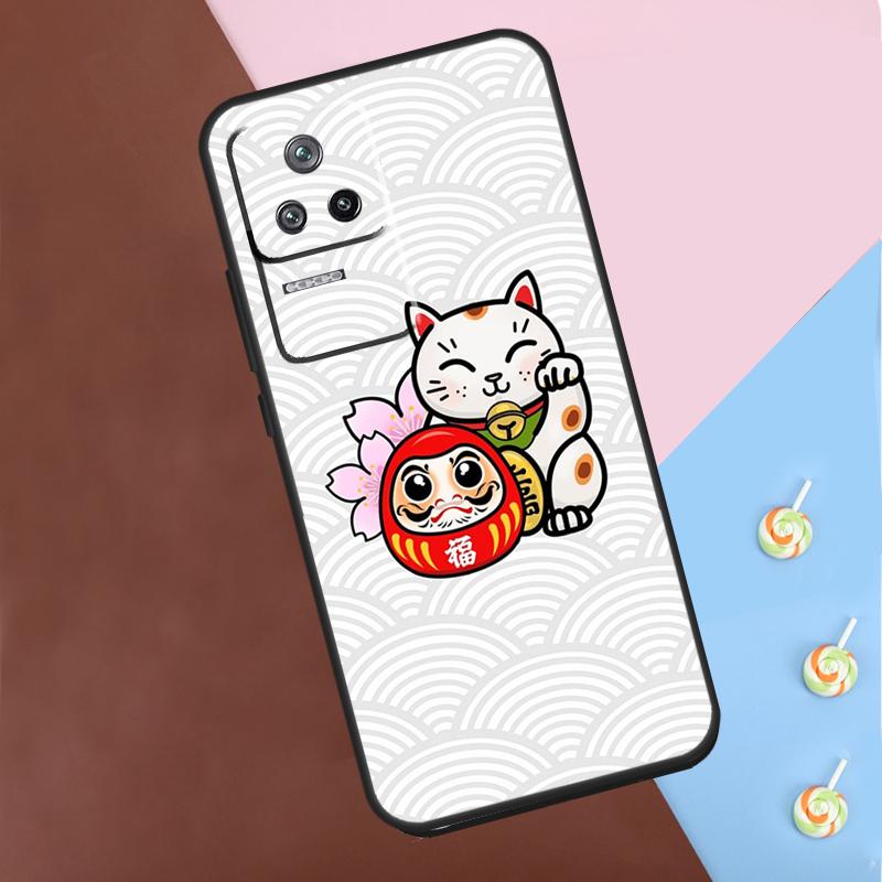 Lucky Cat Maneki Neko Japanese Case For Xiaomi 13 14 13T Pro 11T 12T 12 Lite POCO X6 Pro X3 X4 X5 M6 Pro M5s F3 F5 Cover