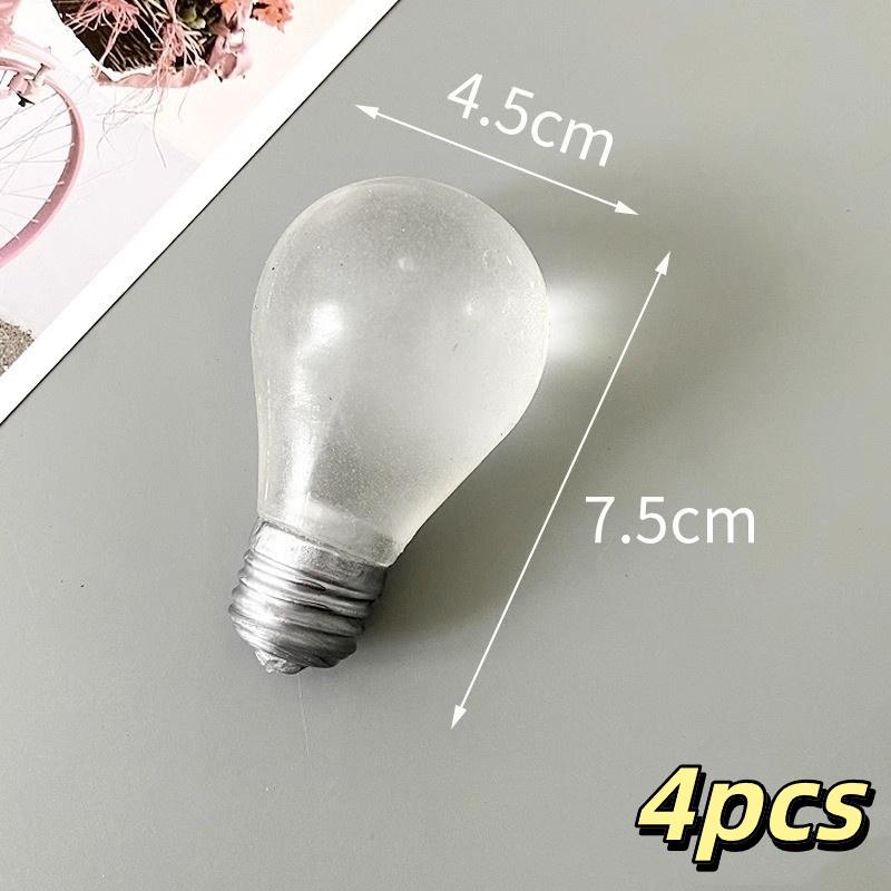 Light Bulb Luminous Fidget Squeeze Toy 2/4Pcs Maltose Slow Rebound Soft Stress Relief Toy for Home Decor Ornament