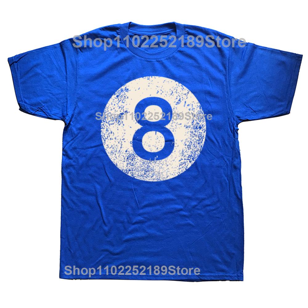 Black Pool Billiard Ball Number 8 Pool 8 Ball Vintage T-shirts Men Fashion Casual Tshirt 100% Cotton Loose Oversized T Shirt