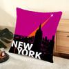Vintage Retro Travel Cushion Cover Soft Short Plush Pillow Cover Smooth Cozy Texture Aesthetic Cushion Case Home Decor