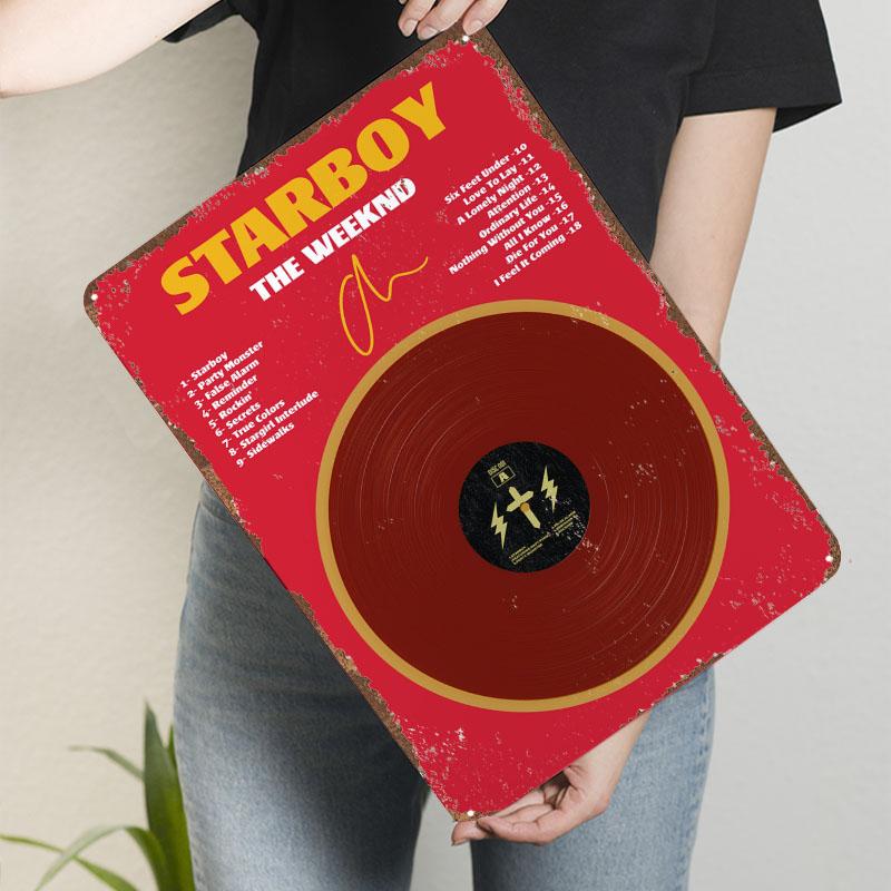 

The Weeknd Starboy Альбом Винил Дизайн V2 Знак Виниловый Альбом Металлический Постер Фотографии Настраиваемые металлические таблички для дома, комнаты, настенного искусства 20x30cm（7.8x11.8inch）