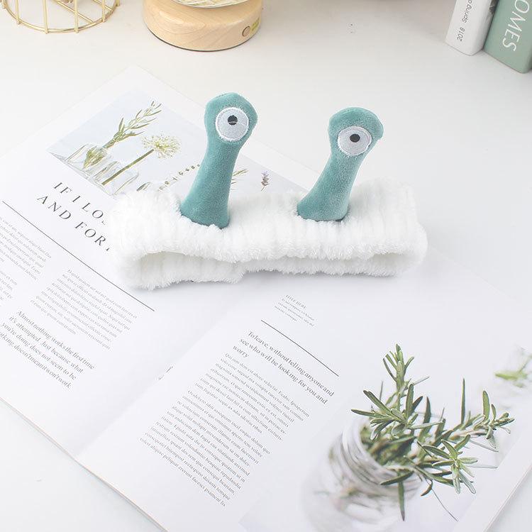 Korean Cute Snail Plush Headband - Creative Cartoon Hair Tie for Face Washing