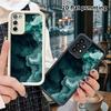 Phone Case: 2D Flat Samsung Galaxy A34 A35 M05 M06 S20 S22 S21 FE Plus 5G Gradient Protective Case, Lake Green Gradient, Christmas and Halloween Gift