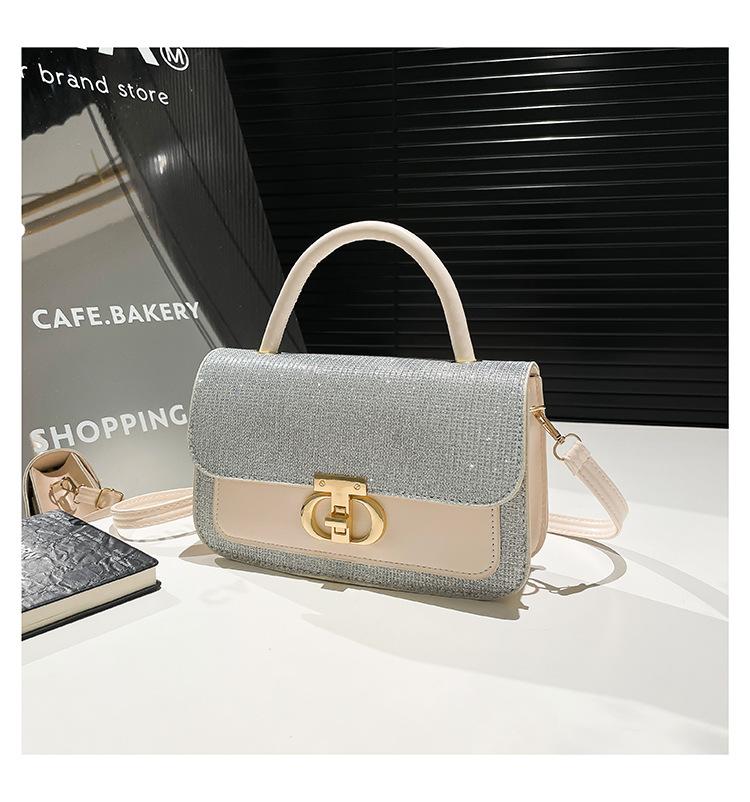 

2025 new trend versatile messenger bag simple and fashionable women s small bag PU texture women s bag niche casual small серебряный