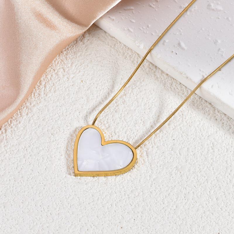 18K Gold-Plated Heart Necklace for Women - Versatile Sweater Chain, Titanium Steel Jewelry
