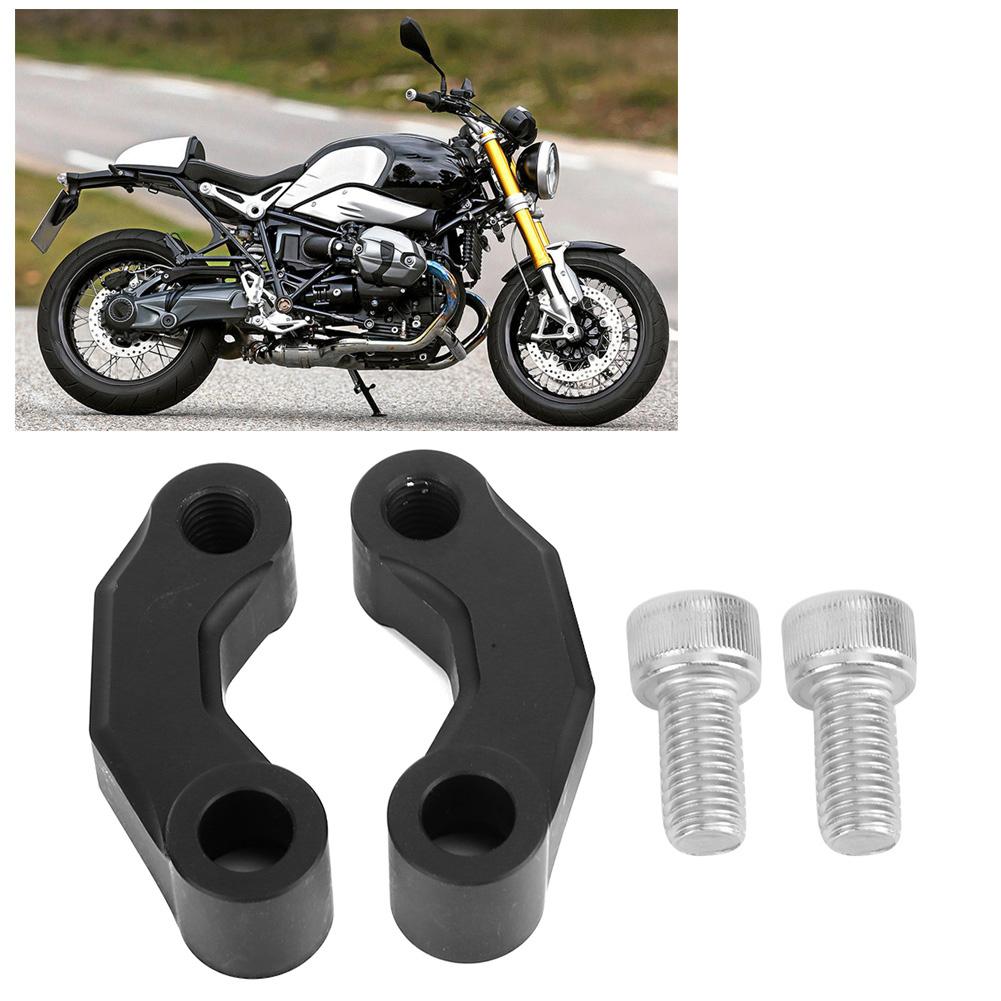 2pcs Motorcycle Rearview Mirror Extension Bracket Adapter Fits for R 1200GS LC 2013 2018Black