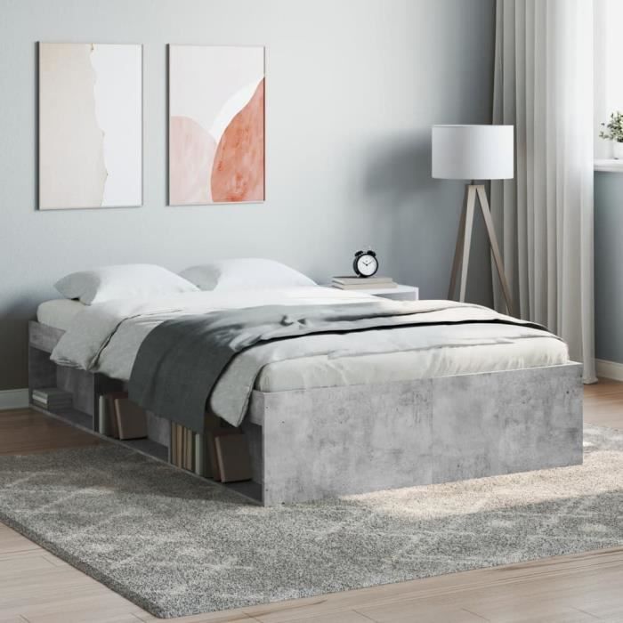 VidaXL Bed Frames Concrete Grey 120x190 Cm Small Double 3203897