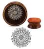 Printtoo Craft Textile Round Wooden Rubber Stamp Floral Mandala Pattern Stamps-2