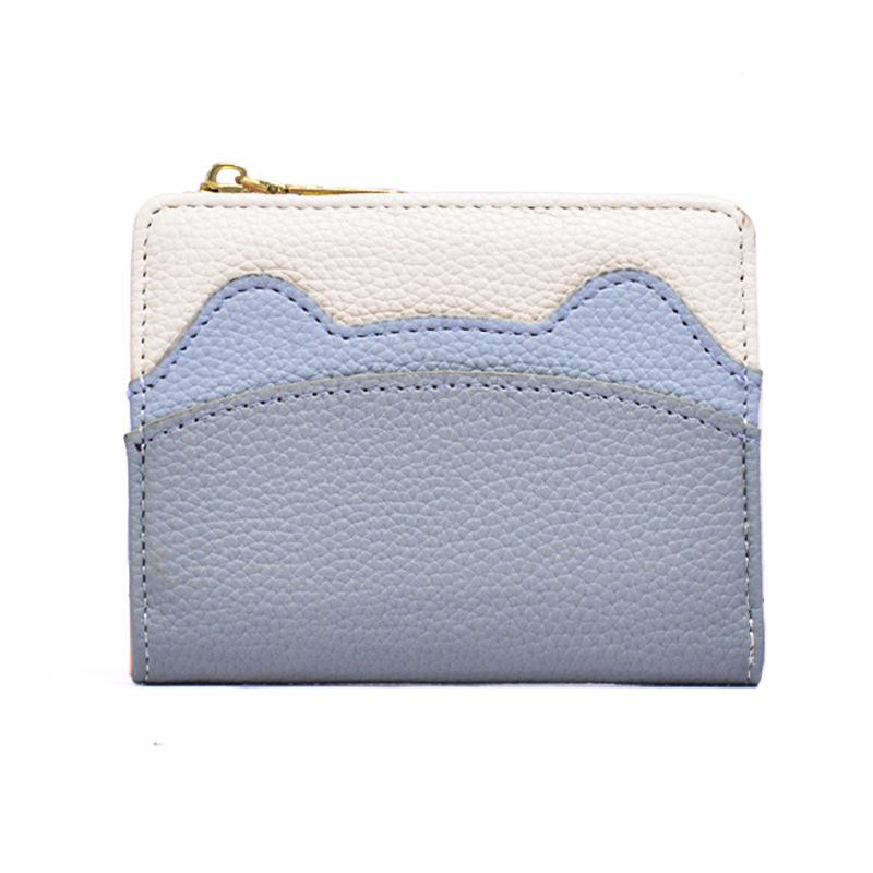 Fashionable Korean-style Women's Wallet  Multi-functional Mini Card Case  Small Student Thin Design  Cute Color-blocking Coin Purse