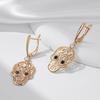 Kienl   Rose Gold Color Skull Punk Big Drop Earring For Women Glossy Natural Zircon Accessories Trend Daily Jewelry