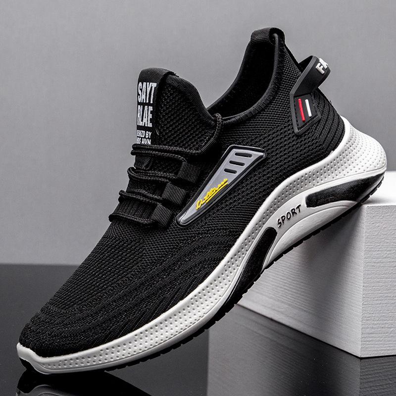 

Sneakers men s new student fly-woven breathable running shoes soft-soled non-slip driving shoes men s shoes 44