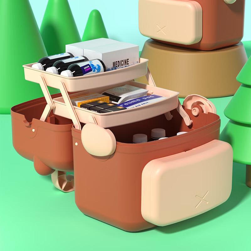 Yamo Portable Cartoon Bear Medicine Storage Box