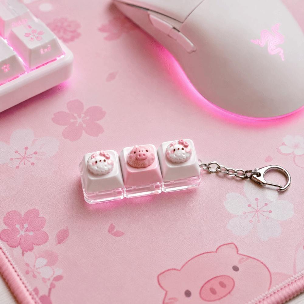 Mini Size Mechanical Keycap Fidget Toy Kawaii Cat Shape Fidget Button Toy Bag Charm