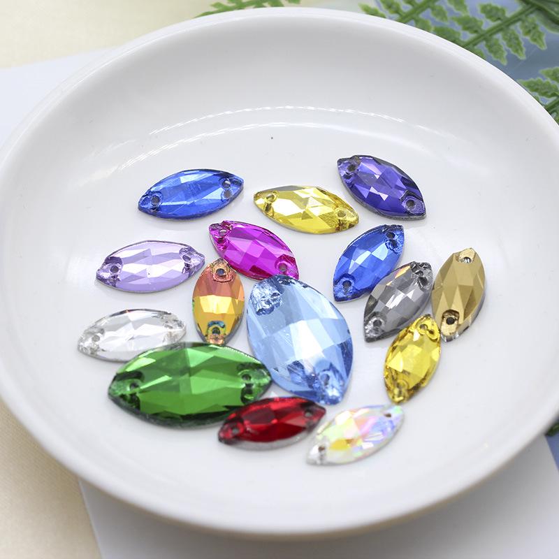 Premium Flat-Bottomed Double-Hole Glass Sewing Drill and Rhinestone Stickers for DIY Clothing, Shoes, Hats, and Bags.