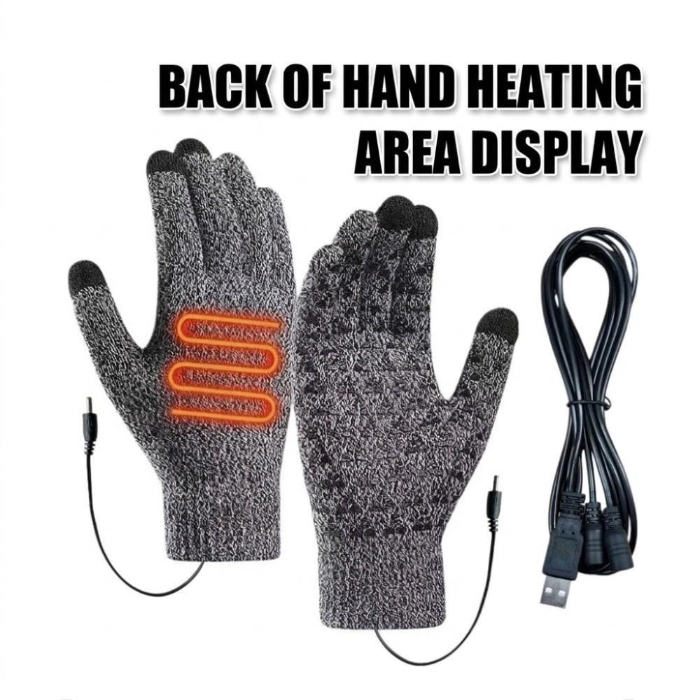Windproof Men Finger Gloves Anti Slip Hand Warmer Gloves USB Electric Heating Gloves Cycling