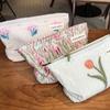 Large Capacity Portable Floral Tulip Cosmetic Bag For Travel