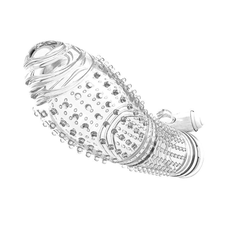 Available Vibrating Penis Sleeve Reusable Crystal Condom Cock Extender Vibrating Ring Sex Toy for Men Adult Sex Products