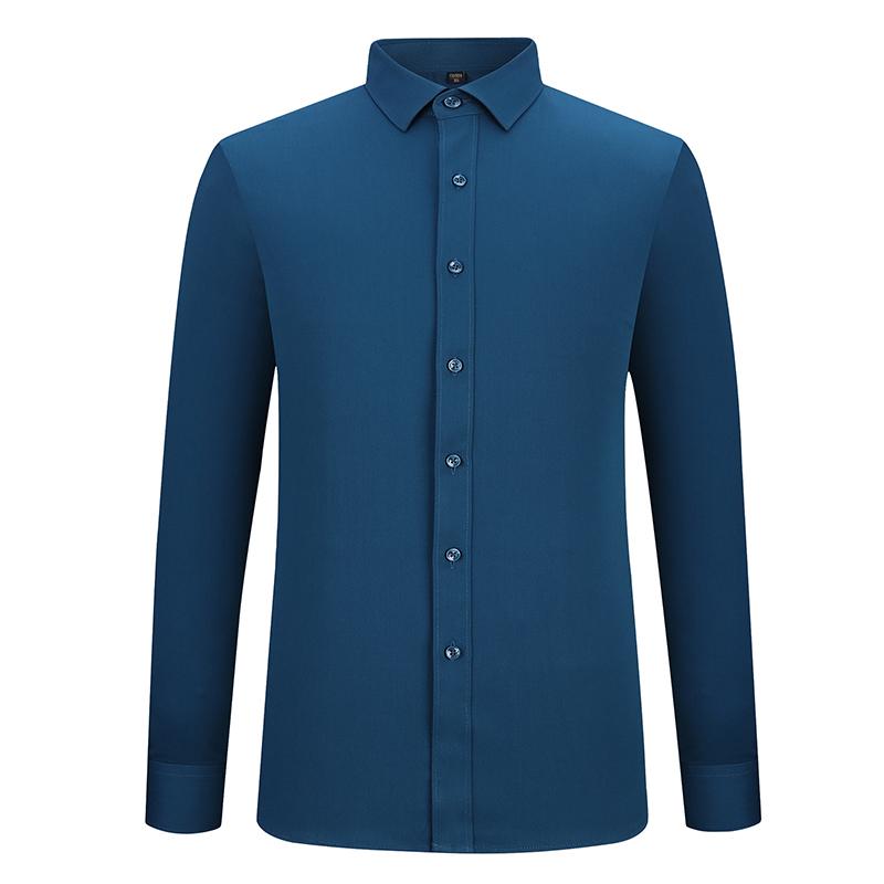 

Мужское однотонное эластичное платье из бамбукового волокна, рубашка с длинными рукавами, мужская мягкая без переднего кармана, офисная, социальная