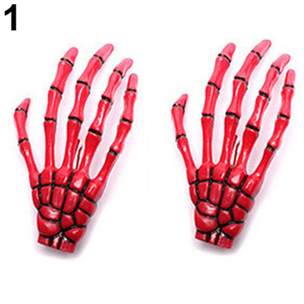 Modische Punk-Schädel-Pfoten-Haarnadel, übertriebener Totenkopf-Knochen-Handkrallen-Haarschmuck