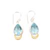 Sky Blue Topaz Gemstone 925 Stamped Silver Handmade Jewelry Dangle Earrings 1.5" EE-162-12