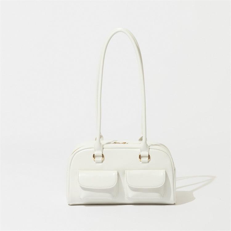 

Korean dizziness needle Xu Yunzhen same oil wax leather bowling bag multi-pocket underarm bag commuter shoulder bag