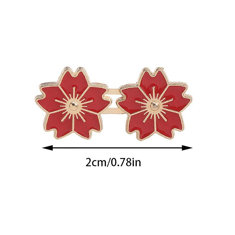 Colorful Sakura Adjustable Tightener Waist Buckle For Jeans Flower Shaped Button Adjuster For Pants And Skirts Waist