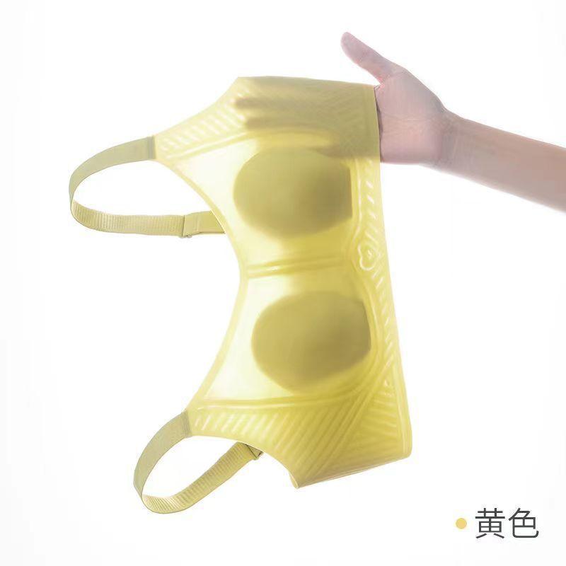 

Ultra-thin underwear, big breasts in summer, small breasts, gathered rabbit ears, no marks, cool and breathable, no steel ring 4xl [recommended 44/100bcd, 85-95kg ] жовтий