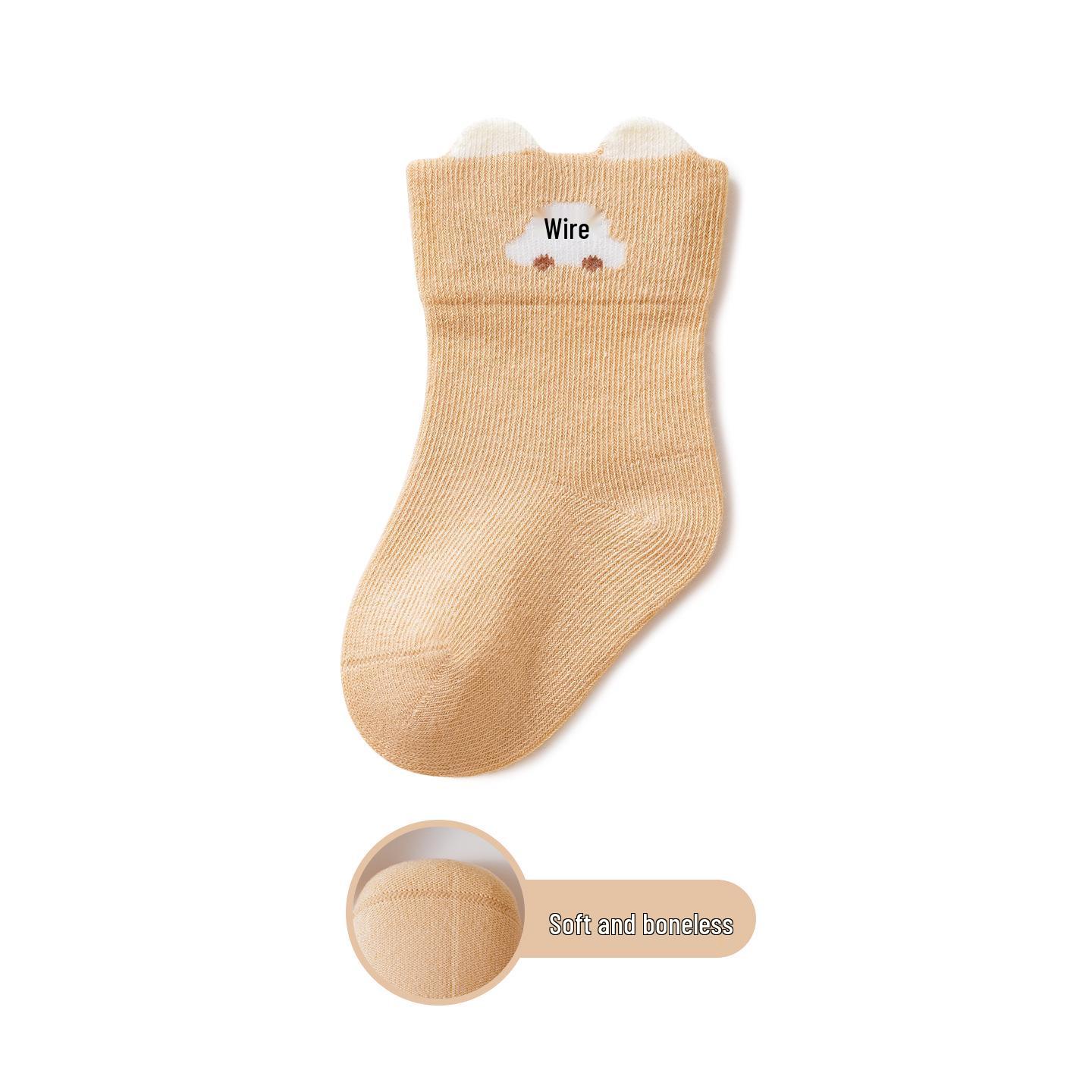 

Breathable Cotton Mid-Calf Baby Socks: High Stretch, Wide Mouth Design for Boys and Girls - Perfect for Spring, Autumn, and Winter. M for 4-10 months (foot length 8-10cm)