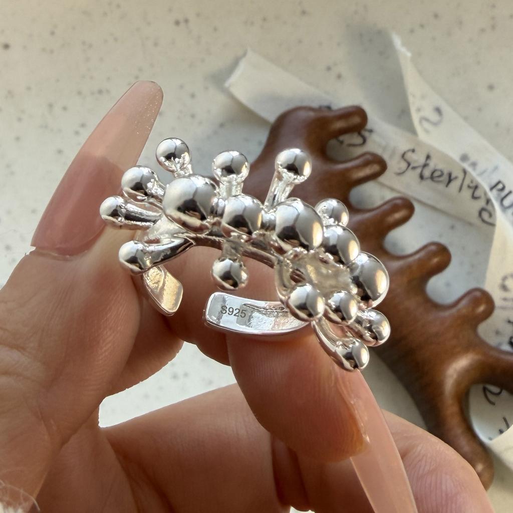 Xiaomi 925 Sterling Silver Rings for Women Couple Minimalist Handmade Simple Sparckling Flower Ring Fine Jewelry Gift Prevent Allergy