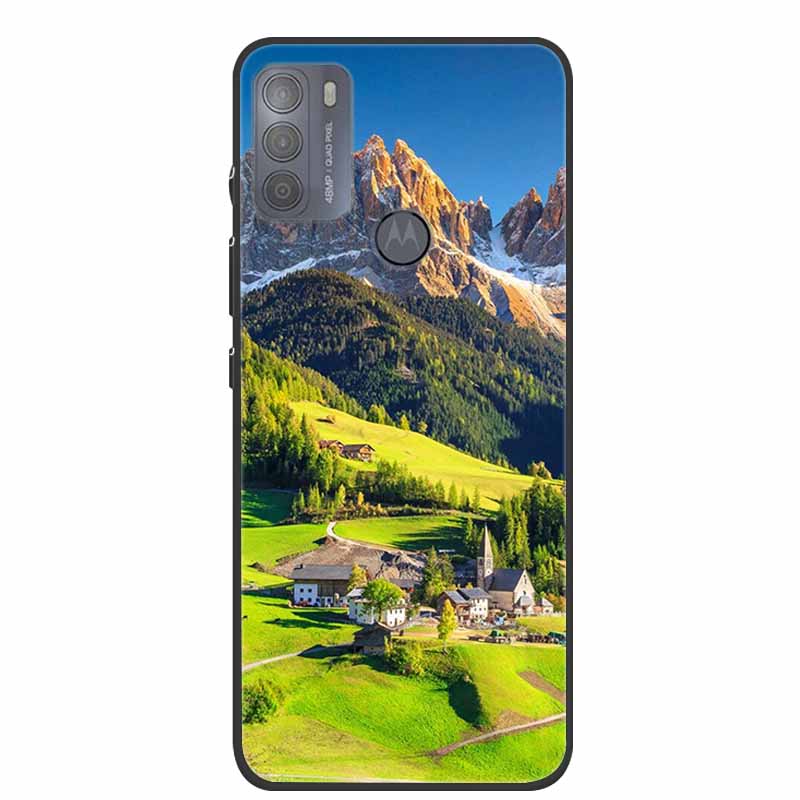 

For Moto G50 4G Case Luxury Soft Silicone Back Cover Case For Motorola G50 XT2137 Coque TPU Cartoon Bumper Funda Fashion Shell XT2137-1