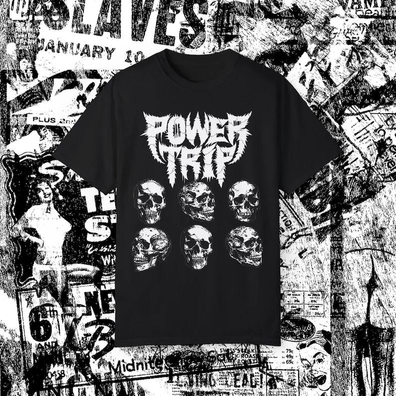 2-Sided Power Trip T Shirt Thrash Metal Vintage Muncipal Waste Havok Gulch Drain L