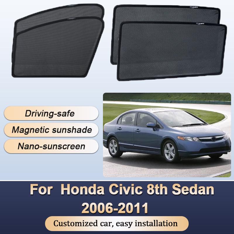 Sun Shades For Honda Civic 8th MK8 Sedan 2006 2007 2008-2011 Sunshades Magnetic Heat insulation Window Visor Car Accessories