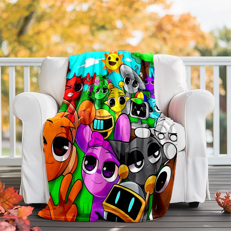 Incredibox Sprunki printed throw blanket—soft,warm;versatile blanket for all seasons—perfect as &air-conditioning throw,nap blanket