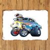 Tin Sign Classic Blue Hot Rod Car Wall Decor Metal Vintage Garage Artwork for Man Cave Bar Cafe Restaurant Retro Poster   Indoor