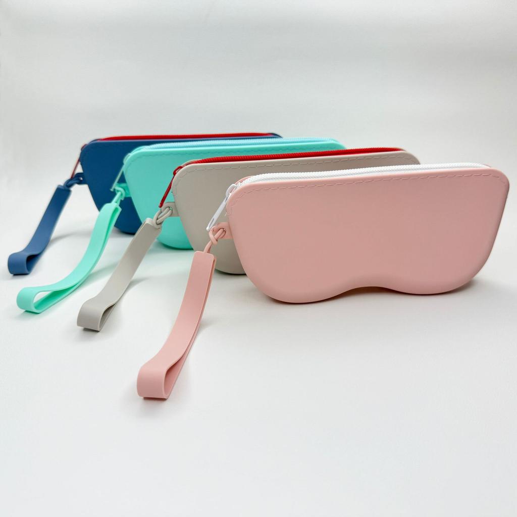 Soft Silicone Zipper Glasses Bag Sunglasses Pouch Eyewear Case Soft Waterproof Glasses Storage Bag Eyeglass Protective Case