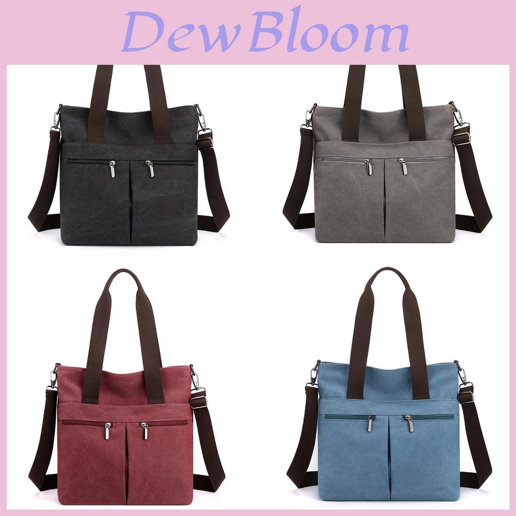 Canvas Tote Bag For Women With Zipper Pockets Urban Minimalist Fashion Accessory